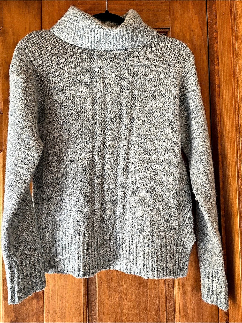 Jones New York Gray/Blue Cowl Neck Sweater - Small